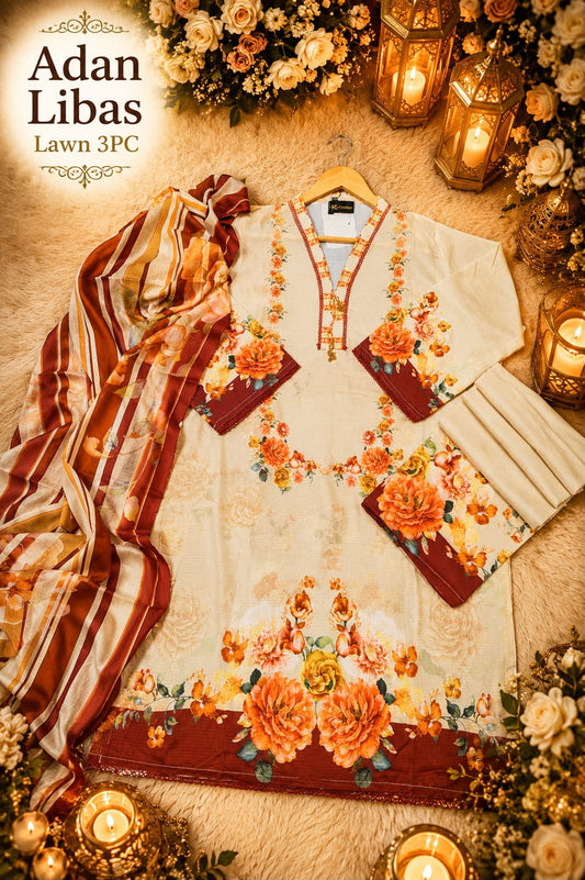 Adan Libas Prints Lawn Stitch 3PC