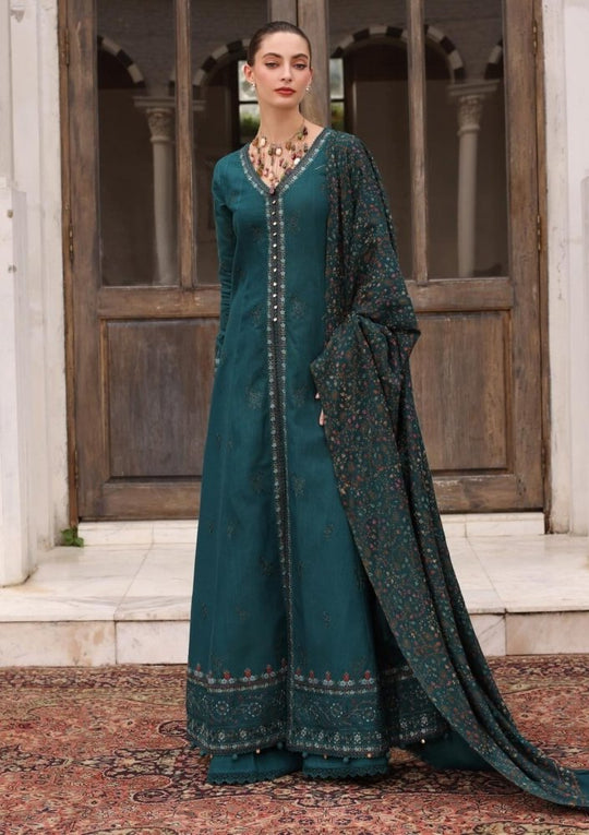 3PC Lawn Embroidered Shirt With Digital Printed Jauqard Dupatta