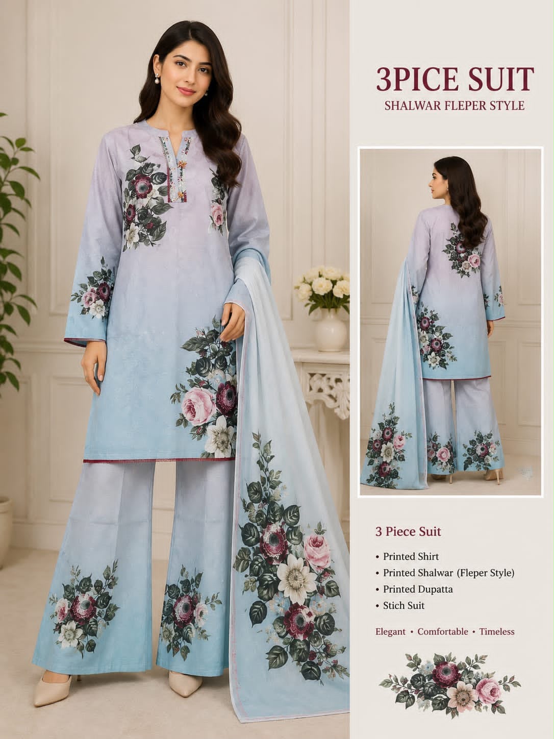Adan Libas Prints Lawn Stitch 3PC