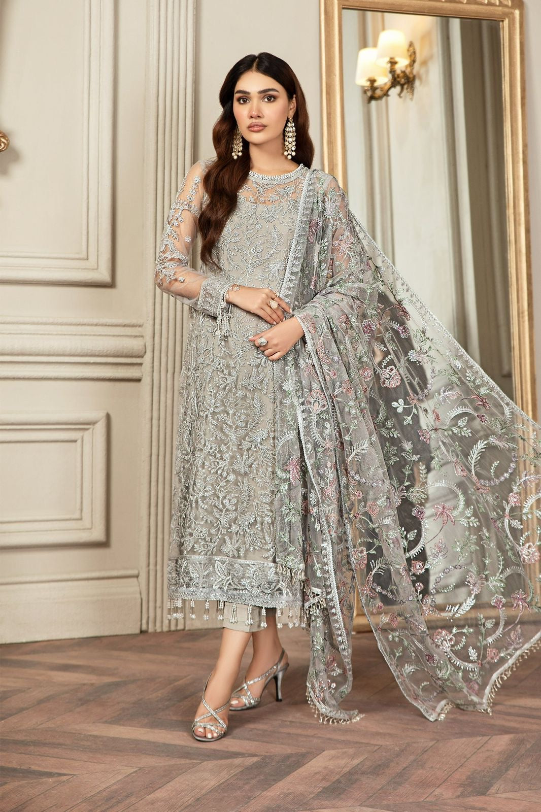 Zarif Luxury Net Collection – Hit Article Z-BD-2807 (Unstitched / Complete Suit with Inner)