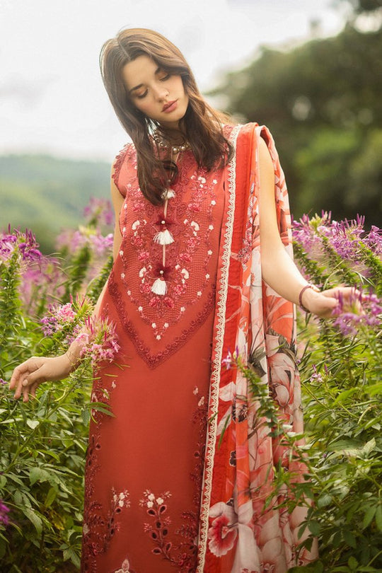 Lawn-3PC Embroidered Shirt with Digital Printed Jacquard Dupatta
