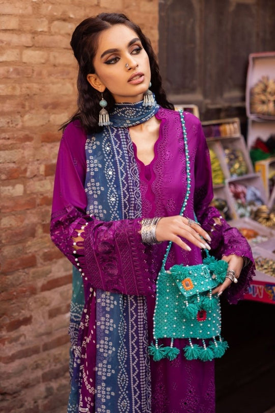 Lawn-3PC Embroidered Shirt with Digital Printed Jacquard Dupatta