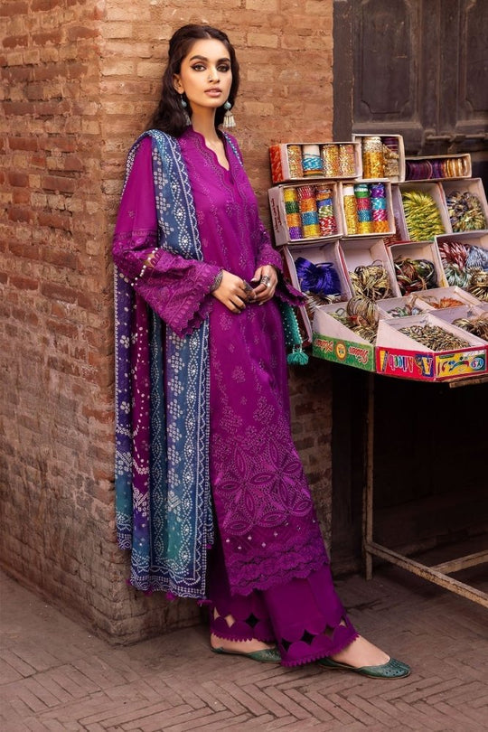 Lawn-3PC Embroidered Shirt with Digital Printed Jacquard Dupatta