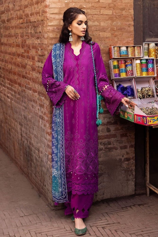 Lawn-3PC Embroidered Shirt with Digital Printed Jacquard Dupatta