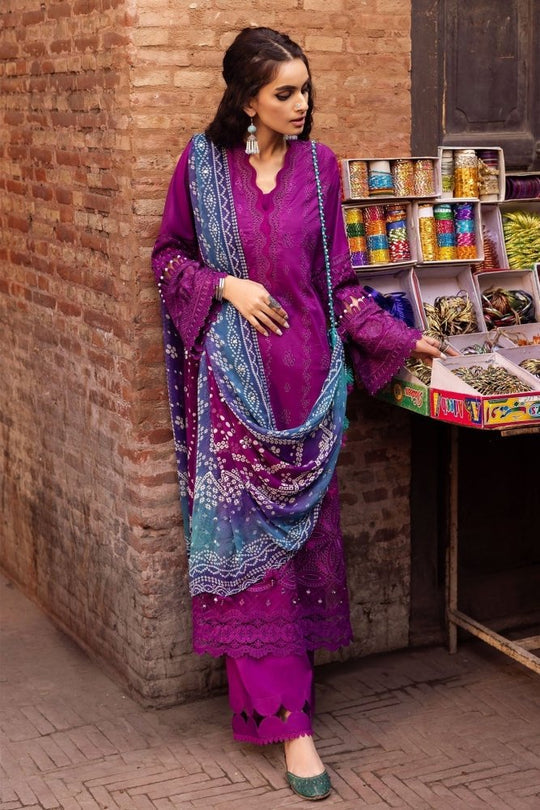 Lawn-3PC Embroidered Shirt with Digital Printed Jacquard Dupatta