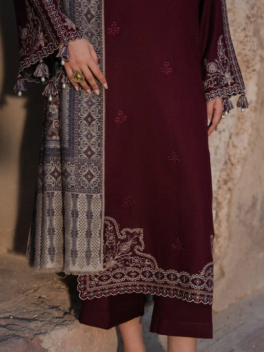 Lawn 3PC Embroidered Shirt with Digital Printed Jacquard Dupatta