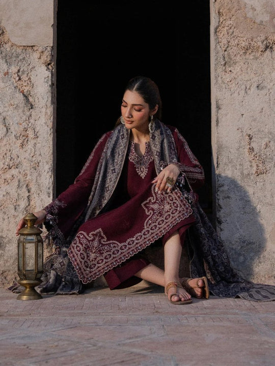Lawn 3PC Embroidered Shirt with Digital Printed Jacquard Dupatta