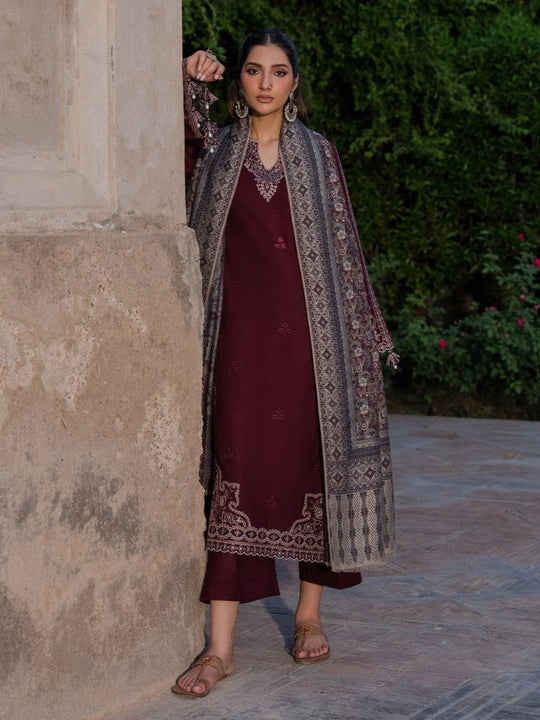Lawn 3PC Embroidered Shirt with Digital Printed Jacquard Dupatta