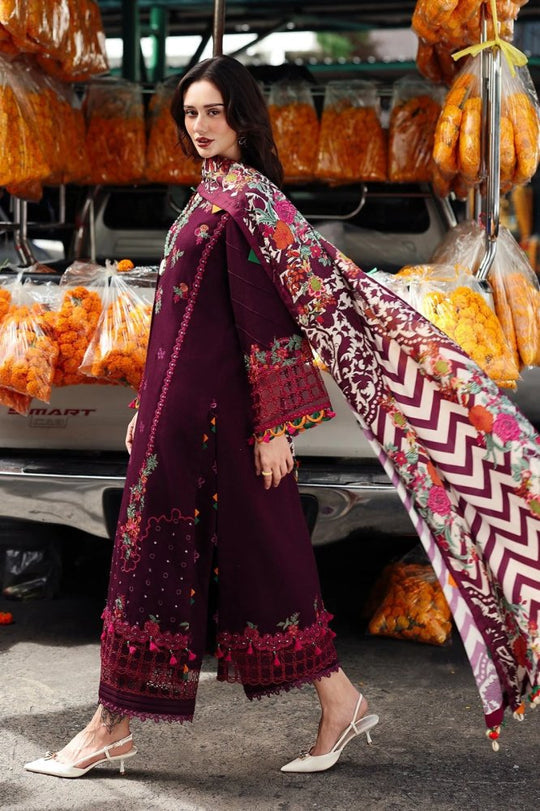 Lawn -3PC Embroidered Shirt with Digital Printed Jacquard Dupatta