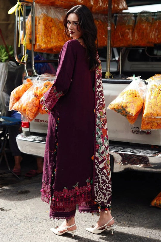 Lawn -3PC Embroidered Shirt with Digital Printed Jacquard Dupatta