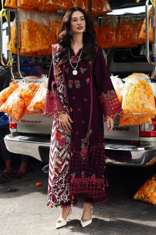 Lawn -3PC Embroidered Shirt with Digital Printed Jacquard Dupatta