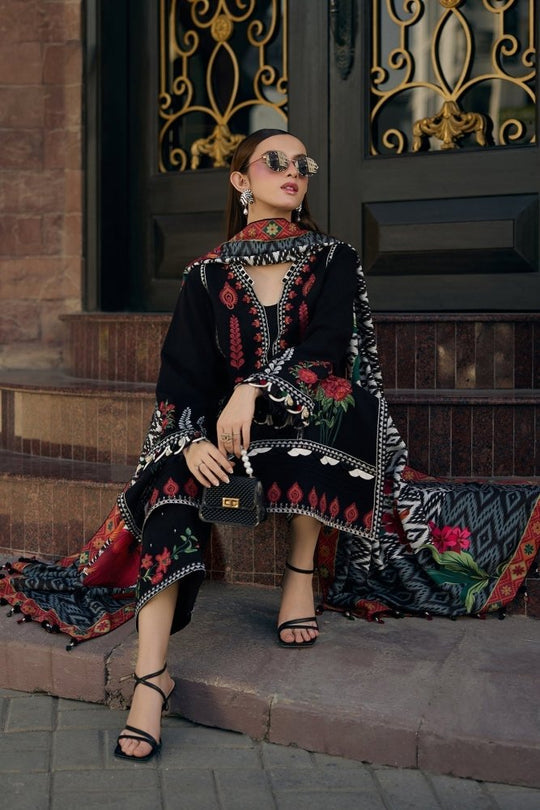 Lawn-3PC Embroidered Shirt With Digital Printed Jauqard Dupatta
