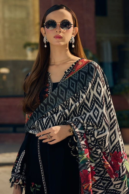 Lawn-3PC Embroidered Shirt With Digital Printed Jauqard Dupatta