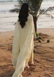 Lawn-3PC Embroidered Shirt with Organza Embroidered Dupatta