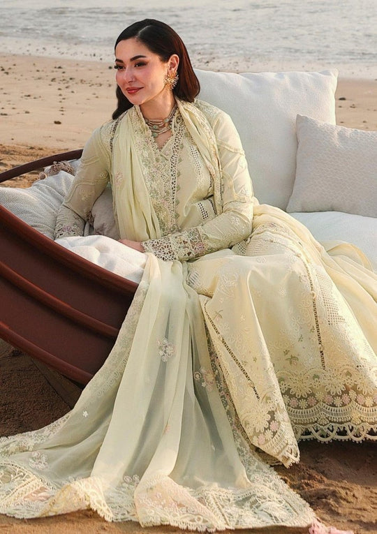 Lawn-3PC Embroidered Shirt with Organza Embroidered Dupatta