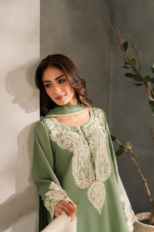 Lawn-3PC Embroidered With Chiffon Ready to Wear Dupatta
