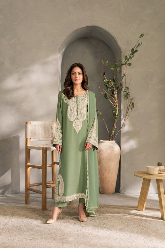 Lawn-3PC Embroidered With Chiffon Ready to Wear Dupatta