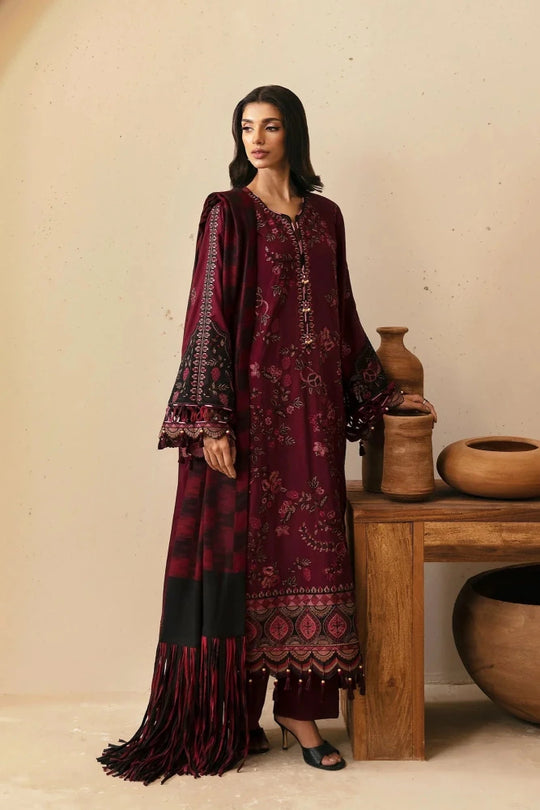 Lawn 3PC Embroidered with Digital Printed Jacquard Dupatta