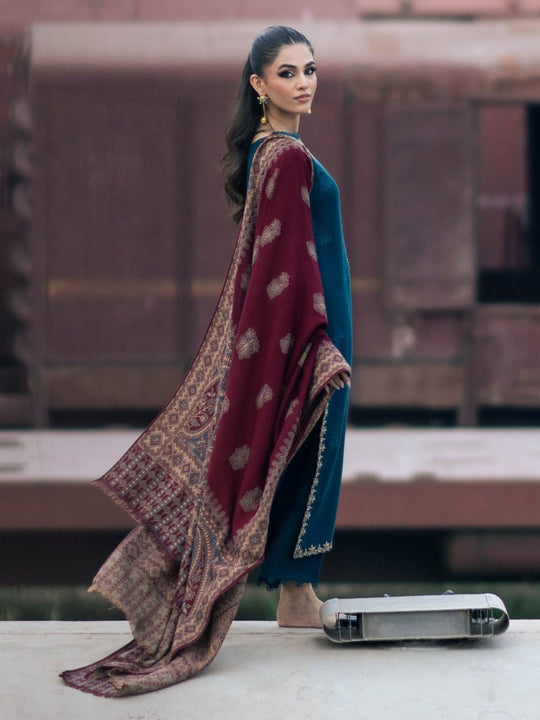 Lawn-3PC Embroidered With Digital Printed Jacquard Dupatta
