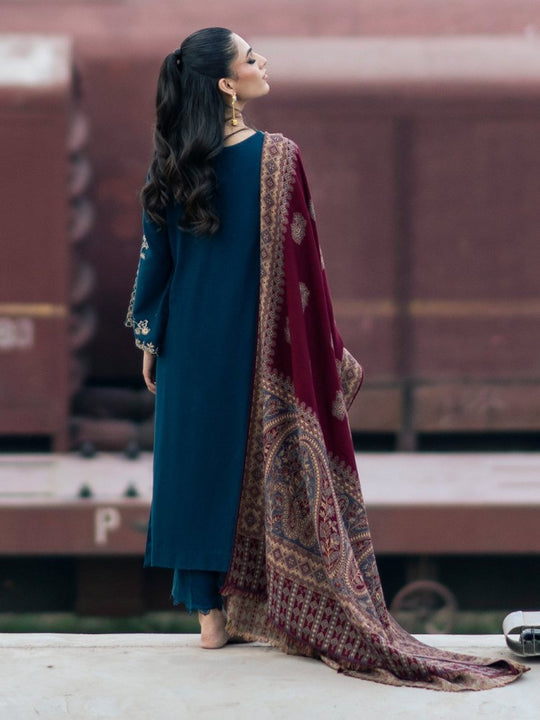 Lawn-3PC Embroidered With Digital Printed Jacquard Dupatta