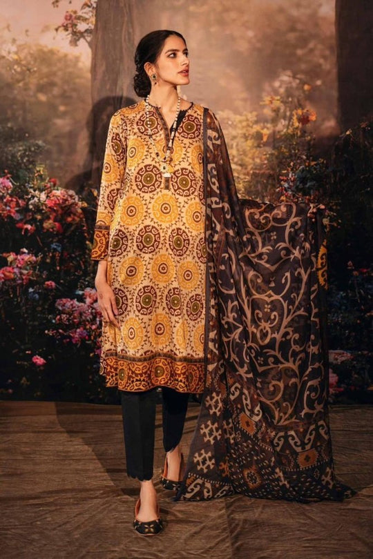 Lawn 3PC Printed With Printed Voile Dupatta